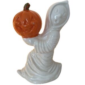 Vintage spooky ghost holding a pumpkin blow mold style 1980’s Halloween